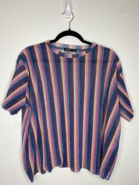 Bershka Colorful Stripe Metallic Top